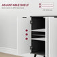 Modern Sideboard and Buffet, Dining Room Cabinet with Adjustable Shelves and 4 Doors, Black
