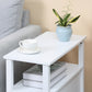Slim End Table with 2 Drawers and Storage Shelf, Sofa Side Table for Living Room, Narrow Nightstand, White