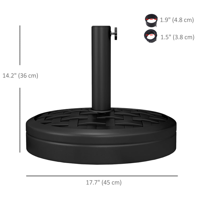 40lb Black Concrete Umbrella Base with Rattan Effect
