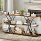 71" Console Table, 3-Tier Industrial Entryway Table with 2 Storage Shelves for Living Room, Hallway, Rustic Brown
