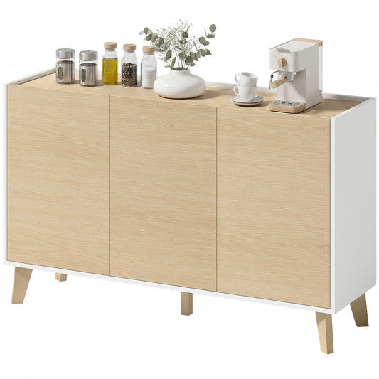 47" Sideboard Cabinet with Soft-Close Doors - Natural Wood Effect