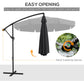 11 FT Cantilever Patio Umbrella Offset Parasol with Cross Base and 8 Ribs for Garden, Black