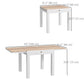 Extendable Patio Dining Table, Aluminum Frame Outdoor Patio Table with Faux Wood Top for Garden Backyard, Natural Wood