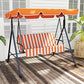 3-Seater Outdoor Porch Swing with Adjustable Canopy, Patio Swing Chair for Garden, Poolside, Backyard, Red