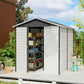 9' x 6' Garden Shed, Outdoor Storage Patio Shed w/ Sloped Roof, Lockable Door for Patio Lawn, Dark Grey