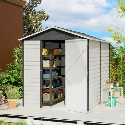 9' x 6' Storage Shed with Lockable Doors and Sloped Roof