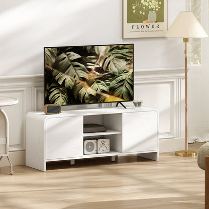 55" Nordic TV Stand with 2 Cabinets - White