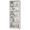 5-Tier Bookcase with Adjustable Shelves - White