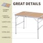 3ft Picnic Table with Slide Shelf Outdoor Portable Aluminum Folding Table 2 Adjustable Height