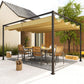 13' x 10' Patio Pergola with Retractable Canopy, Outdoor Sun Shelter, Yard Shade, Khaki