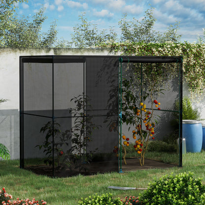 94.5" x 47.25" x 72.75" Black Greenhouse with Roll-Up Doors