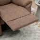 Manual Recliner Chair with Vibration Massage, Side Pockets, Microfibre Reclining Chair Nursing Chair for Living Room, Brown