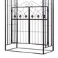 Outdoor Metal Trellis Garden Arch Arbor w/ Lucky Leaf Clover Gate for Ceremony Wedding Party Garden Lawn, Black
