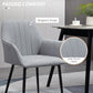 Dining Chairs Set of 2, Upholstered Linen Fabric Accent Chairs with Metal Legs, Light Grey