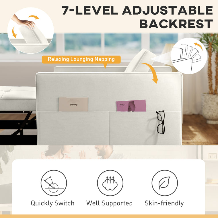 Convertible Pull-Out Sleeper Chair Bed with USB