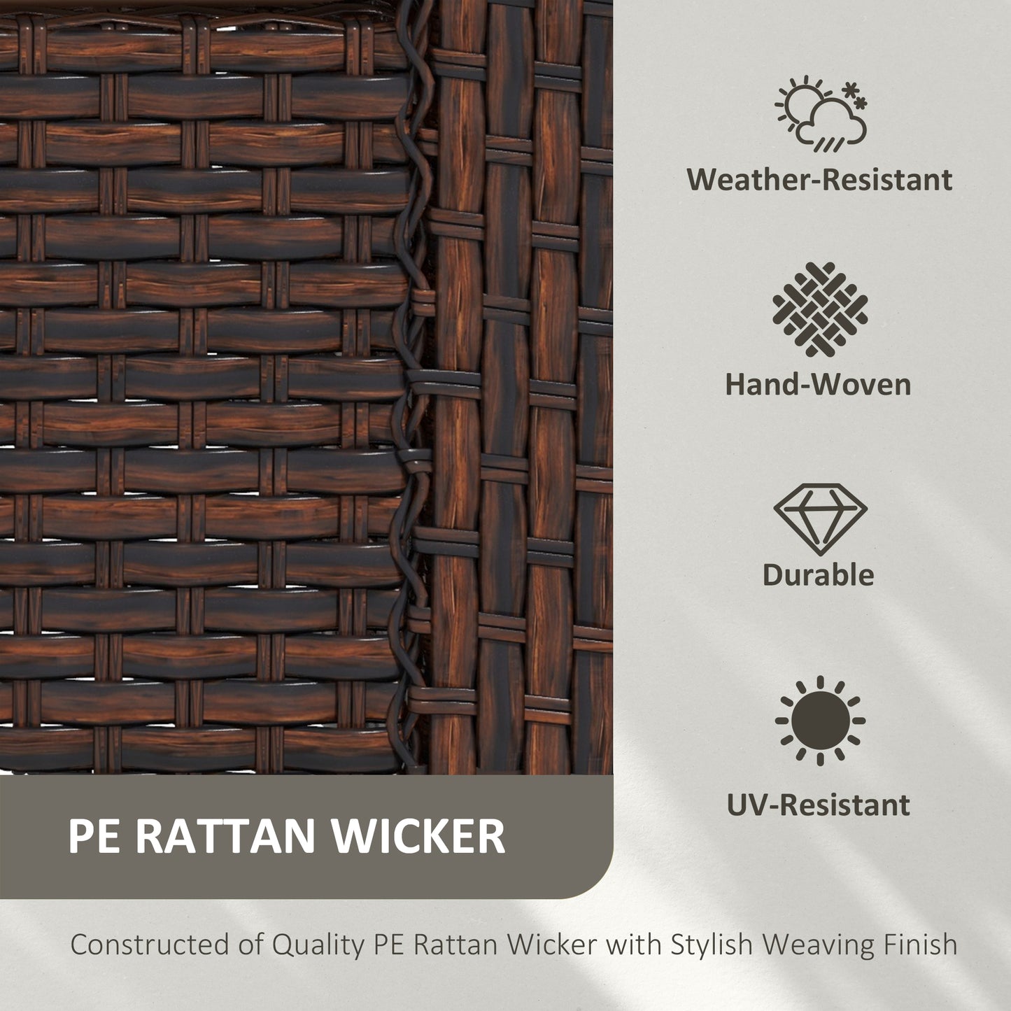 PE Rattan 360° Swivel Patio Chair with Cushion, Dark Grey