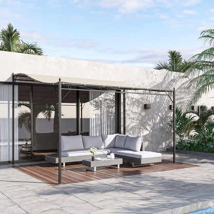 10x10 Cream White Steel Portable Gazebo Shelter