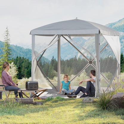 Light Grey Foldable Pop-Up Screen Tent for 3-4 People