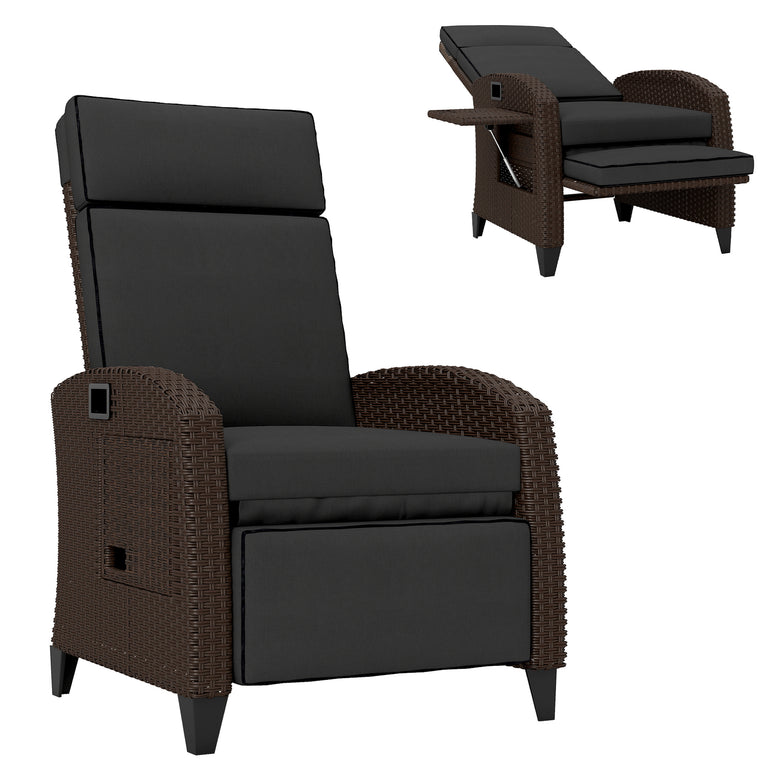 Recliner Chair with Adjustable Backrest & Side Tray