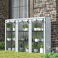 Lean-to Greenhouse with 3 Tier Shelves, Mini Greenhouse with 3 Roll-Up Doors for Indoor Outdoor, White