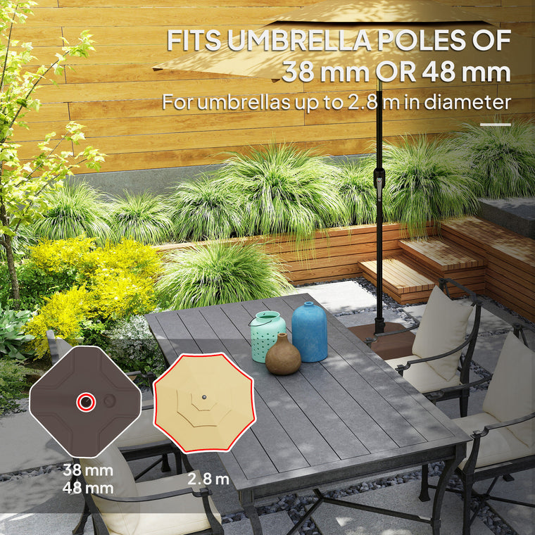 17.7" x 17.7" x 9.8" Brown Square Umbrella Base