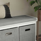 Shoe Storage Bench with Seat, Entryway Bench Seat with Cushion, 3 Fabric Drawers for Hallway, White