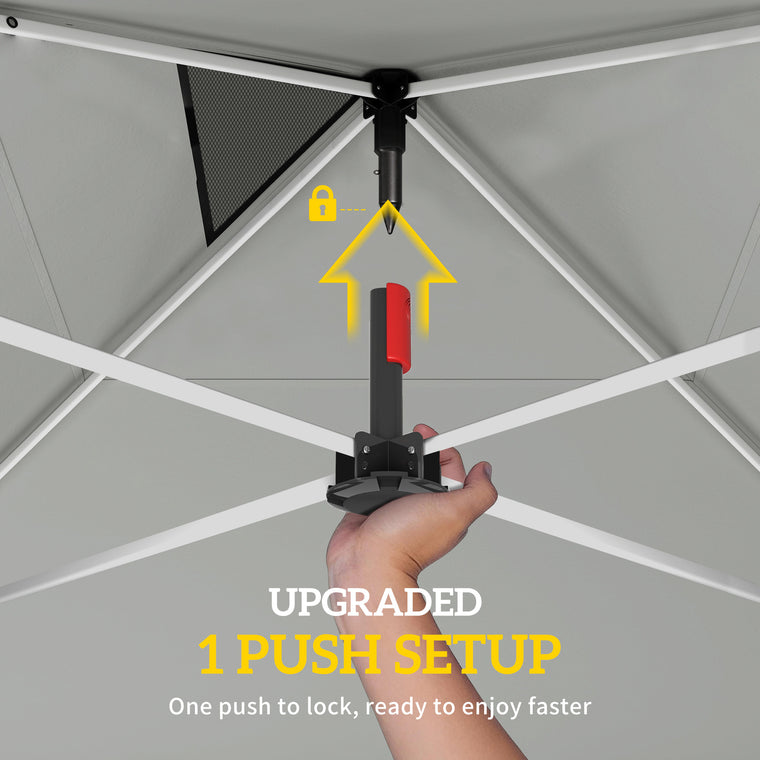 9.6' x 9.6' Light Grey Pop-Up Canopy Tent with 3 Sidewalls