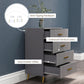 4 Drawer Cabinet, Drawer Chest for Bedroom, Chest of Drawers with Aluminium Legs and Gold Handles, Dark Grey