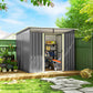 8.5' x 6' Small Gardening Shed Lockable Steel Utility Storage Outdoor Backyard Garden for Gardeners, Grey