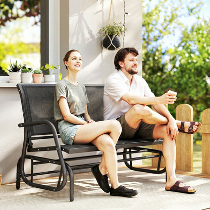 2-Seater Glider Bench with Sling Fabric Seat