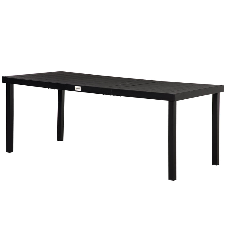 Rectangular Aluminum Dining Table for 8 - Black