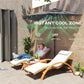 9ft Dark Grey Half Patio Umbrella with Solar LED Lights