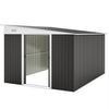 11' x 9' Steel Garden Storage Shed, Outdoor Metal Tool House with Double Sliding Doors, Dark Grey