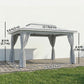 10' x 13' Patio Gazebo, UPF50+ Double Roof Outdoor Gazebo Canopy with Netting and Curtains, Steel Frame, Dark Grey