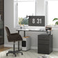 47" Computer Desk with Drawers, Modern Writing Desk with Storage File Drawers for Home Office, Study, Black