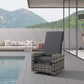 Outdoor Rattan Wicker Lounge Chair with Footrest & Soft Cushion for Patio, Garden, Backyard, Cream White