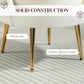Modern Accent Chair, Velvet-Touch Fabric Leisure Club Chair with Gold Metal Legs for Bedroom, Cream White