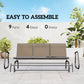 3-Seat Outdoor Glider Chair, Patio Rocking Chair, Steel Frame, Sling Fabric Seat for Garden, Backyard, Lawn, Blue