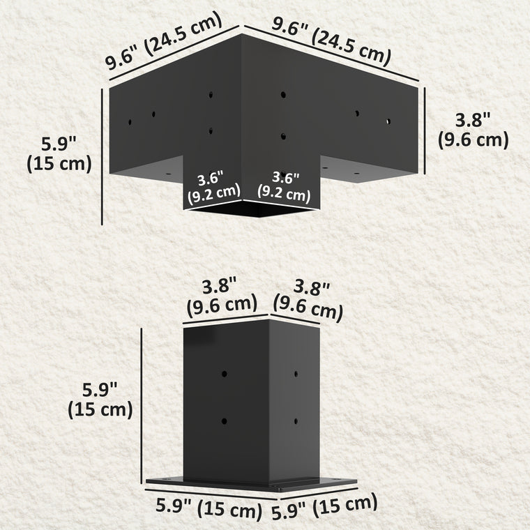 8-Piece Pergola Bracket Kit with 3-Way & 4-Way Corners