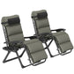 2pcs Reclining Zero Gravity Chair with Adjustable Backrest, Folding Garden Sun Lounger with Removable Cushion, Grey