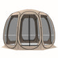 11' x 11.5' Screen Tent, Pop Up Camping Gazebo with Portable Carry Bag and 2 Doors, Beige