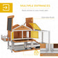 65" Wooden Rabbit Hutch, Pet Playpen with Openable Roof, Storage Box, for Rabbits and Small Animals, Yellow