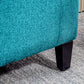 Storage Ottoman Bench, Linen Upholstered Bench with Tufted Design, Green
