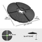 4PCs Cantilever Umbrella Base Weights for Offset Banana Parasol, Wicker Effect HDPE Water or Sand Filled Patio Umbrella Weights with Built-in Handles, Black