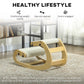 Ergonomic Kneeling Chair, Adjustable Rocking Wood Kneeling Stool, Desk Chair, Improve Posture, Cream White