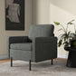 Armchair, Fabric Accent Chair, Modern Living Room Chair with Metal Legs, 2 Side Pockets for Bedroom, Grey
