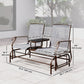 Patio Glider Rocking Chair 2 Person Outdoor Loveseat Rocker Garden Furniture Bench, Grey