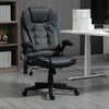 Executive Heated Massage Office Chair, High-Back Reclining Swivel Chair, Vibrating Adjustable Leather Chair, Black