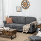 3-Seater Sofa Couch, 81" Modern Upholstered Linen Fabric Sofa with Rubberwood Legs, Nailhead Trim and Rolled Arms for Living Room, Bedroom and Apartment, Grey