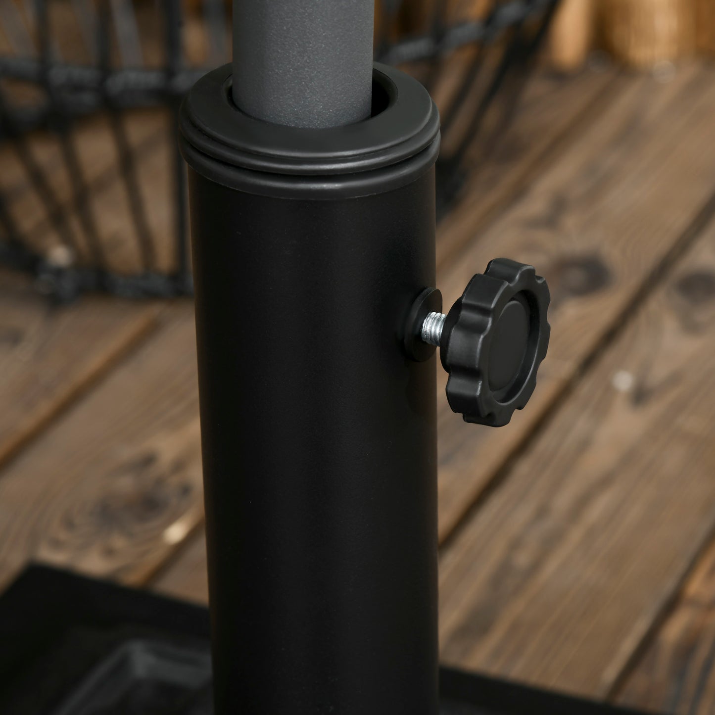 26 lb Heavy Duty Patio Umbrella Base, Square Resin Market Umbrella Stand for Outdoor, Garden, Backyard, Black